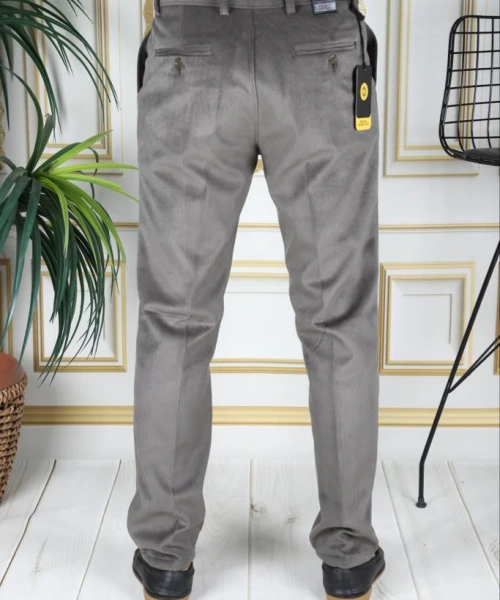 Su Yeşili Polarlı Kadife Pantolon Esnek Kalın Fitil Klasik Kesim Yan Cepli Astarlı Phantom Jeans