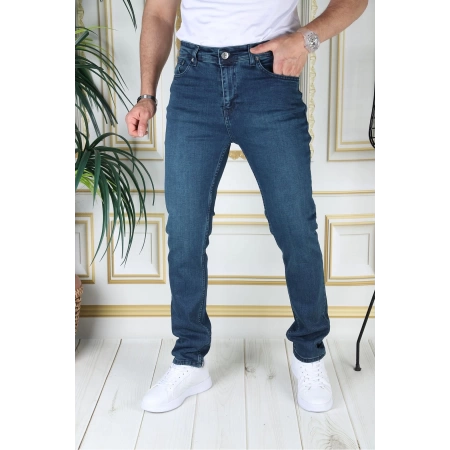 Erkek Tint Yeşili Regular Fit Rahat Kesim Esnek Likralı Denim Jeans Şık Kot Pantolon