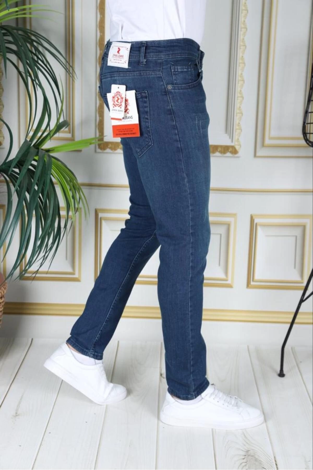 Phantom Jeans Erkek Kot Pantolon Tint Yeşil By Zıpkın Slim Fit Yıpratmalı Tırnaklı Denim Jean