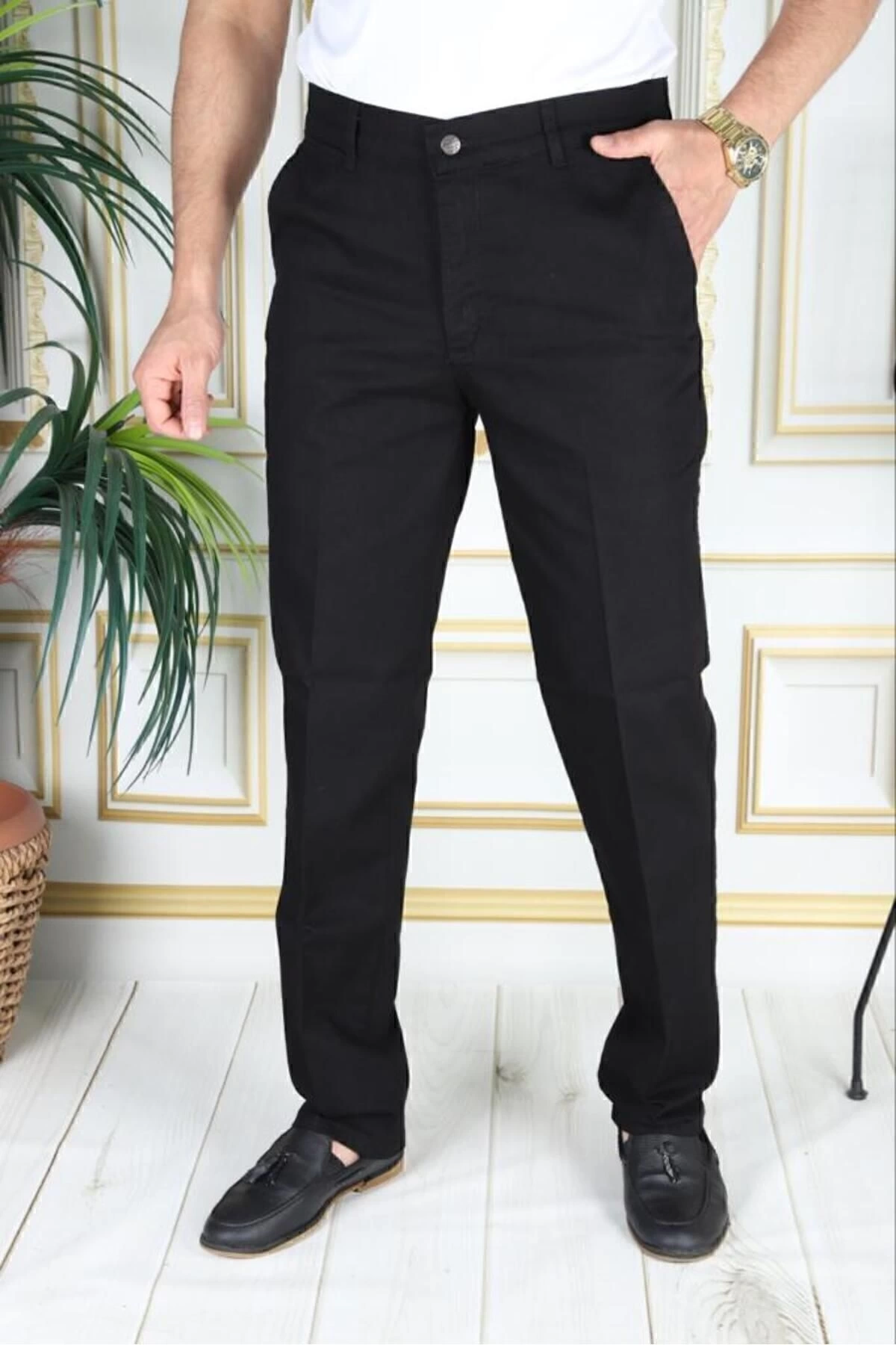 Klasik Kesim Siyah Likralı Erkek Yan Cepli Klasik Kot Pantolon Baba Pantolonu Phantom Jeans By Small