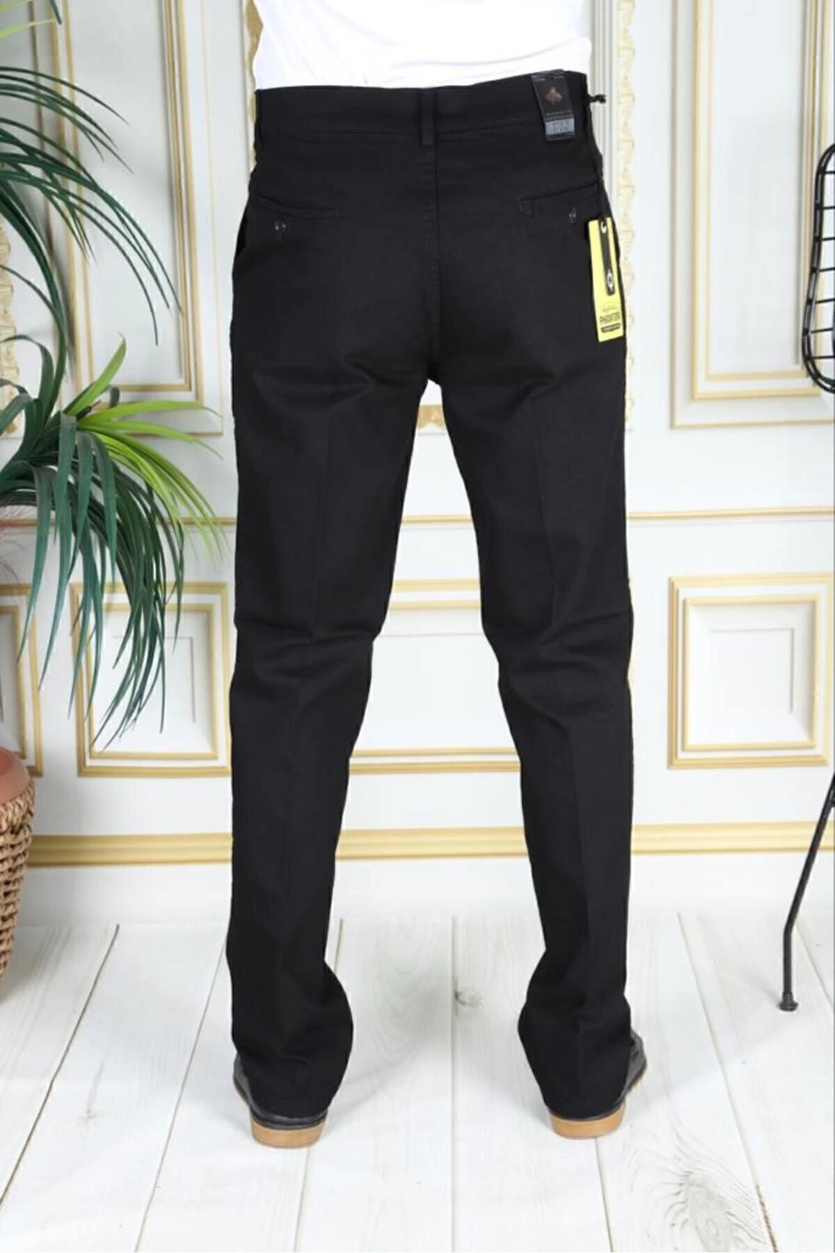 Klasik Kesim Siyah Likralı Erkek Yan Cepli Klasik Kot Pantolon Baba Pantolonu Phantom Jeans By Small