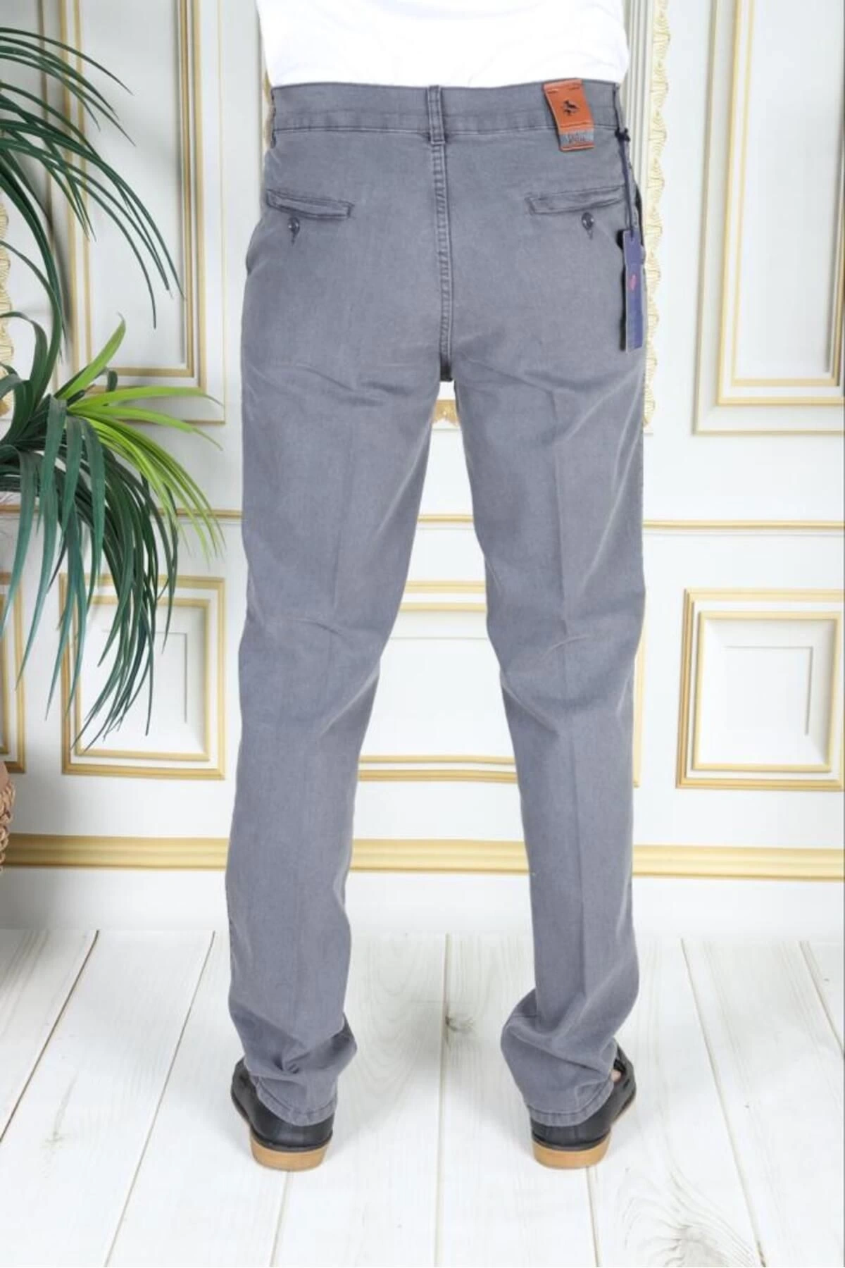 Klasik Kesim Gri Likralı Erkek Yan Cepli Klasik Kot Pantolon Baba Pantolonu Phantom Jeans By Small