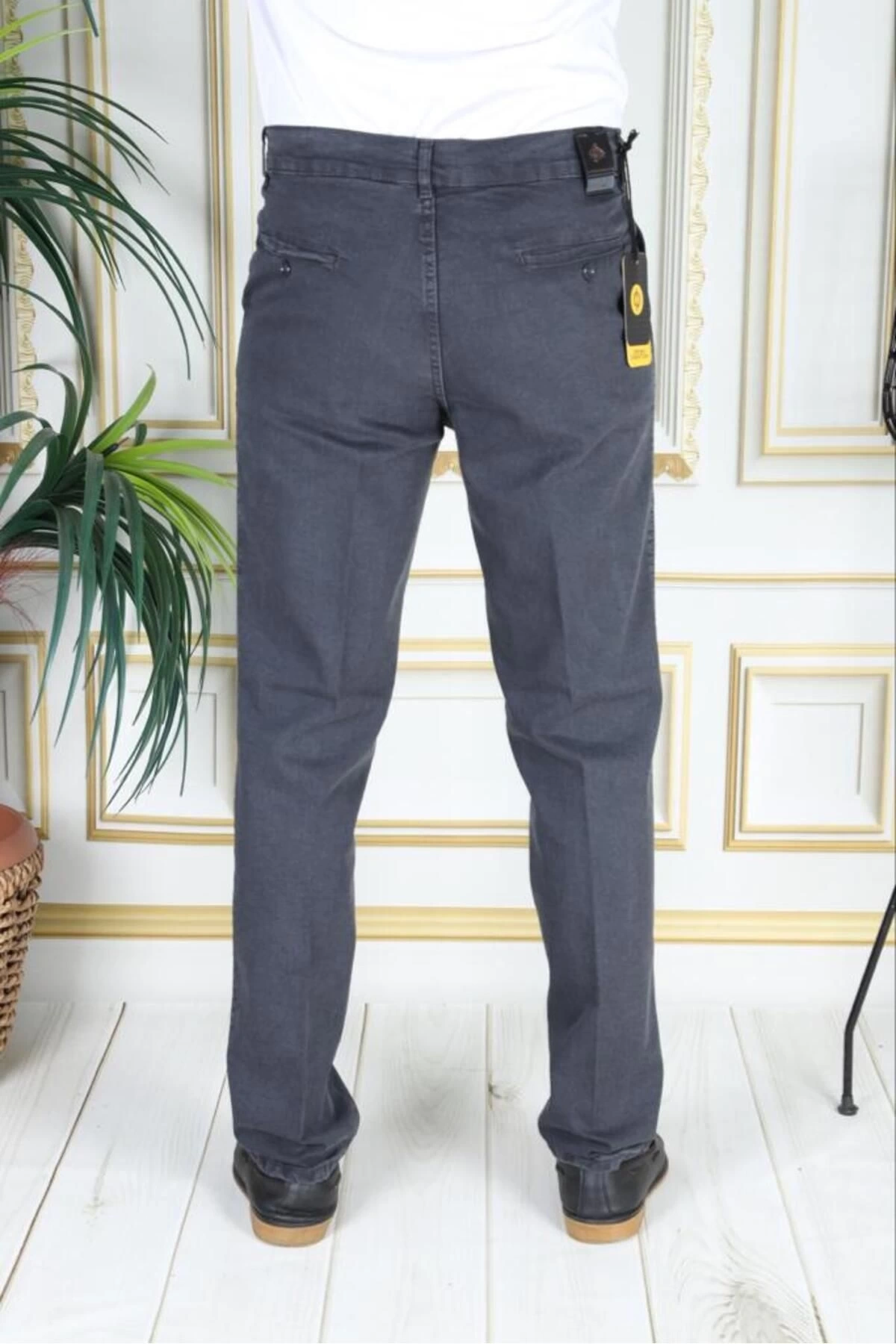 Klasik Kesim Füme Likralı Erkek Yan Cepli Klasik Kot Pantolon Baba Pantolonu Phantom Jeans By Small