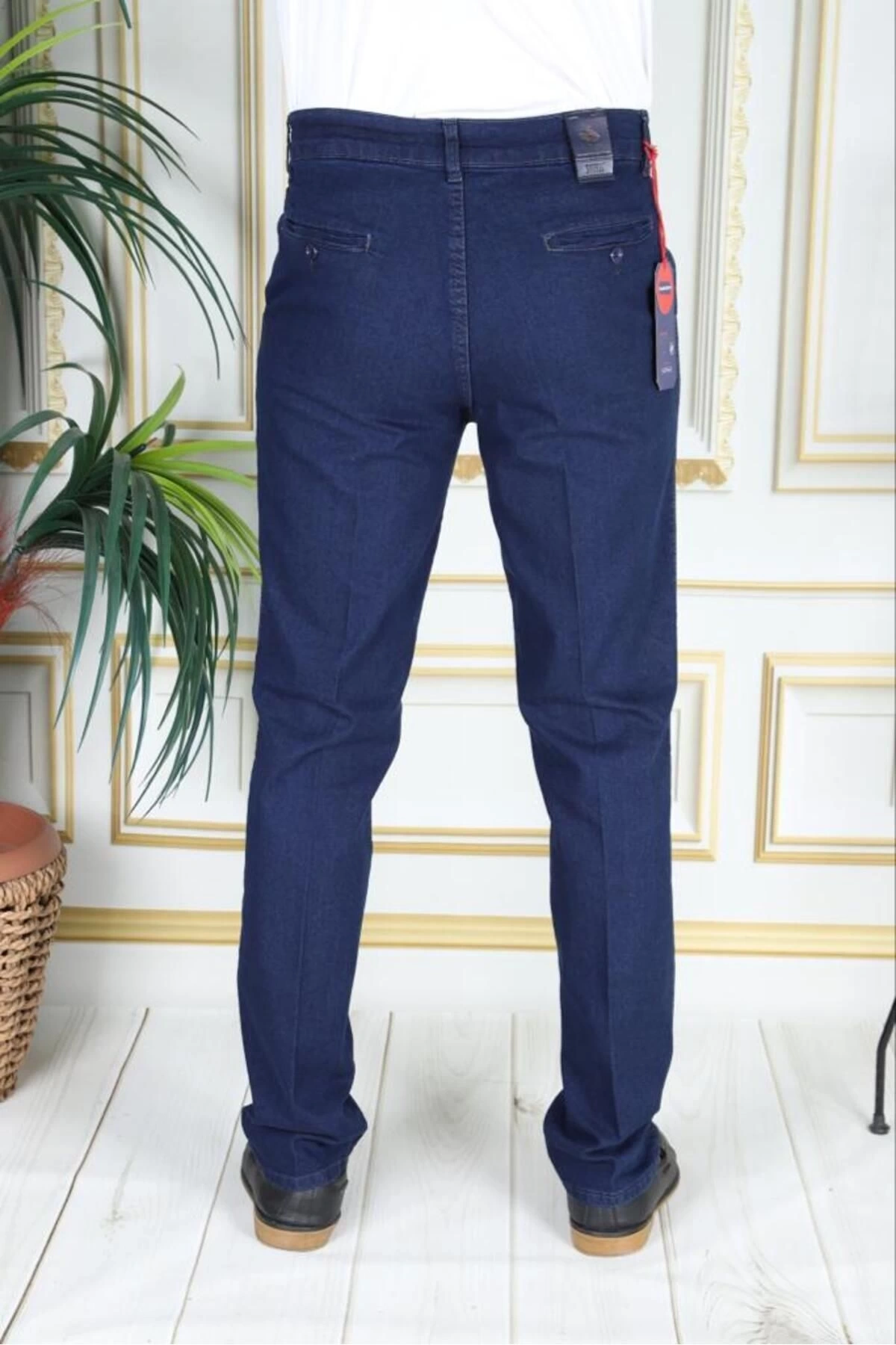 Klasik Kesim Mavi Likralı Erkek Yan Cepli Klasik Kot Pantolon Baba Pantolonu Phantom Jeans By Small