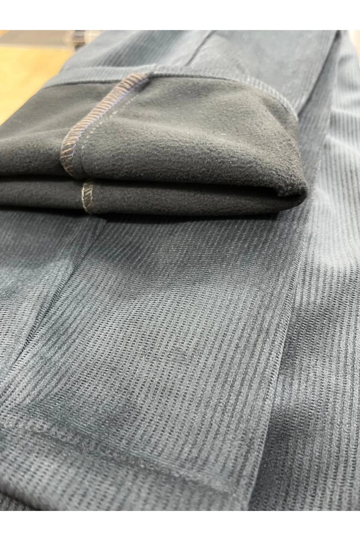 Lacivert Polarlı Kadife Pantolon Esnek Kalın Fitil Klasik Rahat Kesim Yan Cepli Phantom Jeans