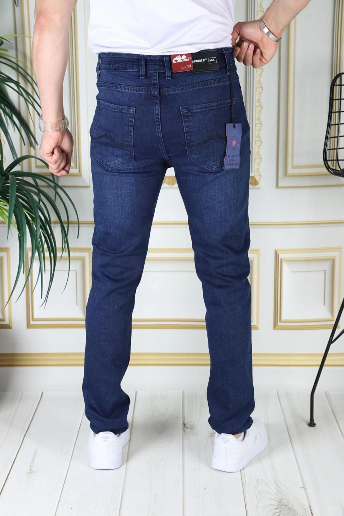 Erkek Mavi Renk Regular Fit Rahat Kesim Esnek Likralı Denim Jeans Şık Kot Pantolon