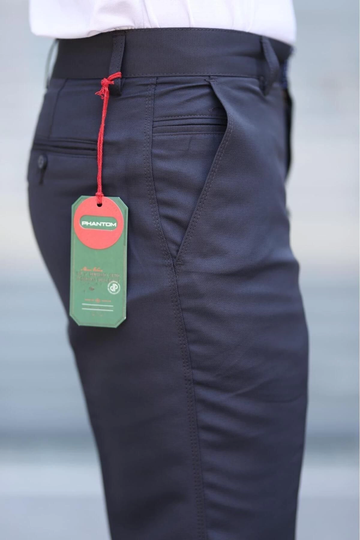 Klasik Kesim Füme Mevsimlik Yan Cepli Keten Poliviskon Kumaş Baba Pantolonu Kumaş Pantolon