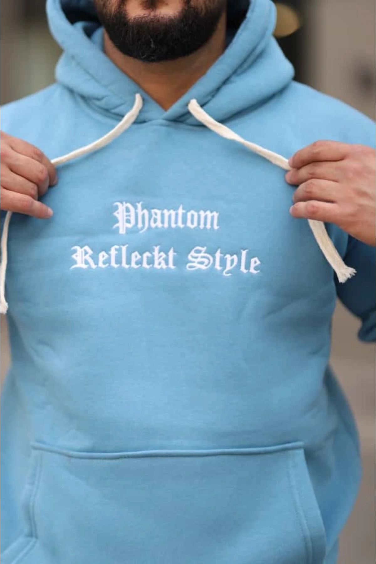 Açık Mavi Turkuaz İçi Polarlı Erkek Eşofman Takımı Paça Lastikli Cepli Kapüşonlu Nakış Detaylı Compact Takım