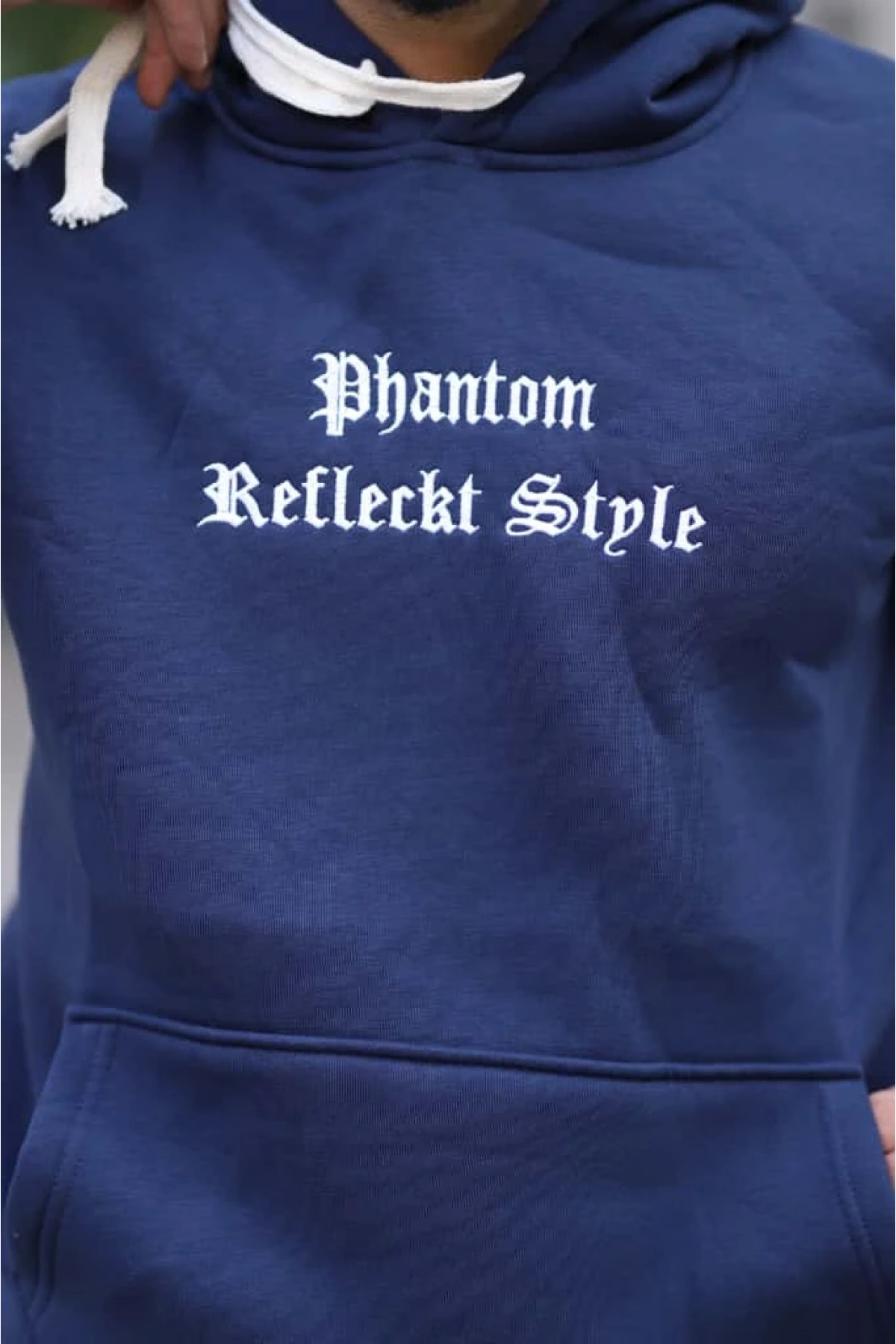 Mavi Şık İçi Polarlı Erkek Eşofman Takımı Paça Lastikli Cepli Kapüşonlu Nakış Detaylı Compact Takım