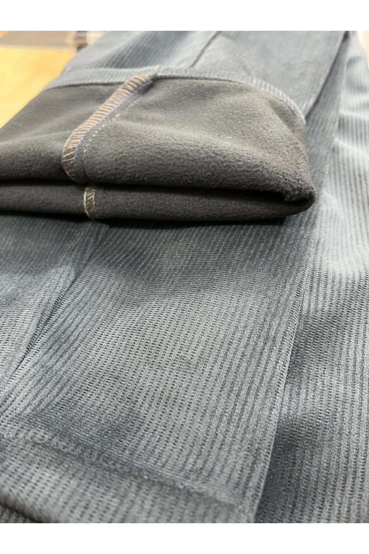 Siyah Polarlı Kadife Pantolon Esnek Kalın Fitil Klasik Kesim Yan Cepli Astarlı Phantom Jeans