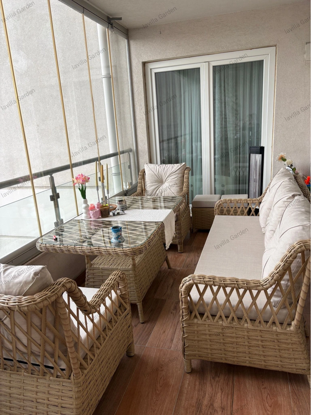 Petek Rattan Bahçe Balkon Oturma grubu