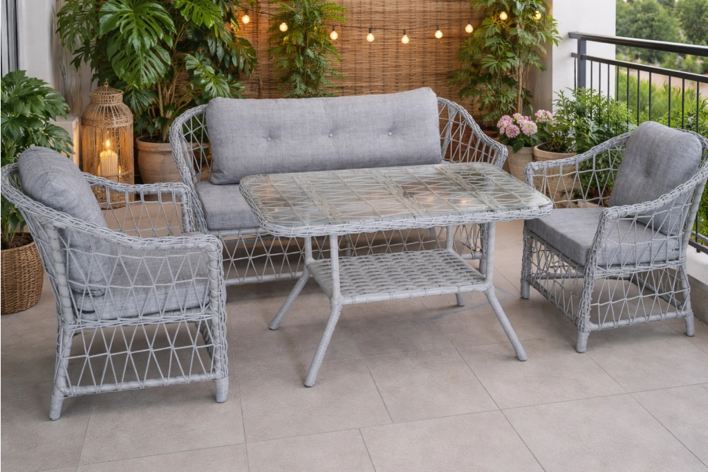 Kapadokya Rattan Balkon Takımı | Rattan Oturma Grubu