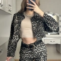 Leopar Crop Ceket