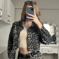 Leopar Crop Ceket