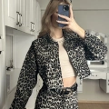 Leopar Crop Ceket