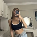 Lacivert Biyeli Crop Top