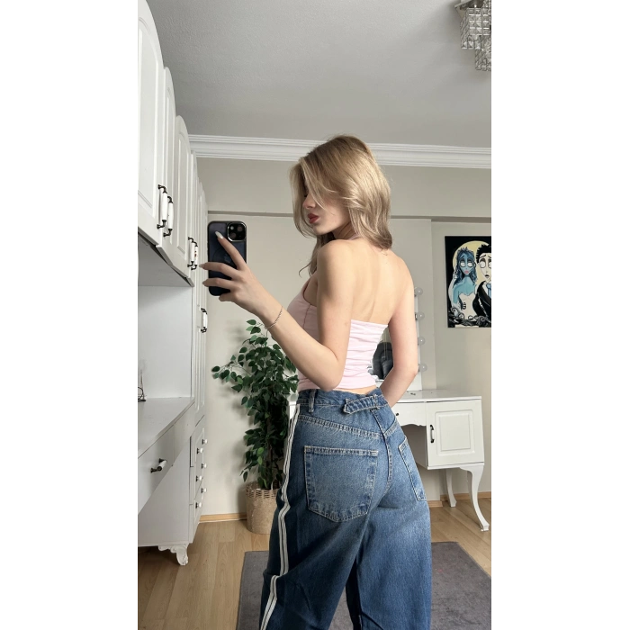 Pembe Boyundan Geçirmeli Crop