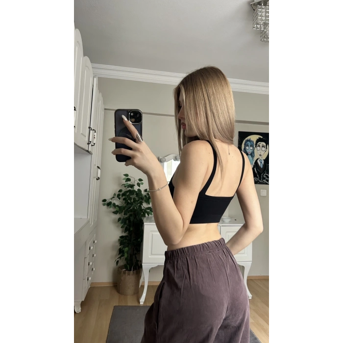 Siyah Kalın Askılı Büstiyer