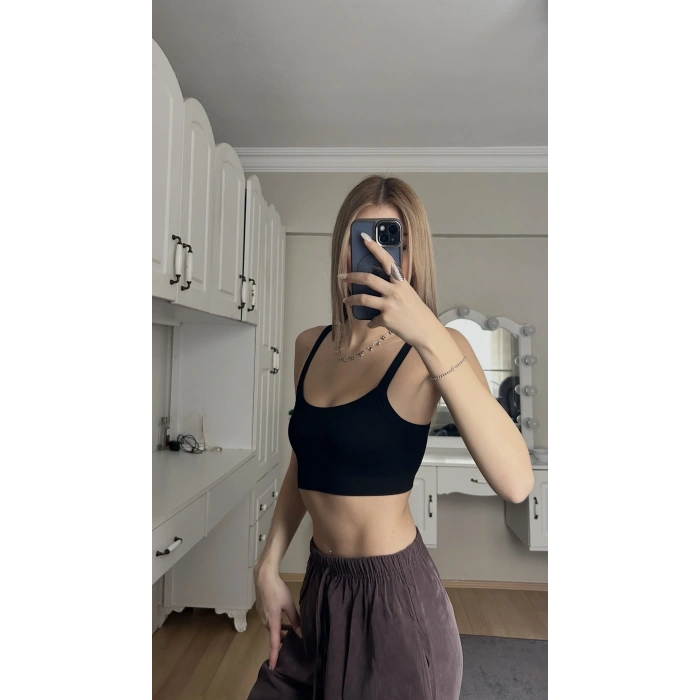 Siyah Kalın Askılı Büstiyer