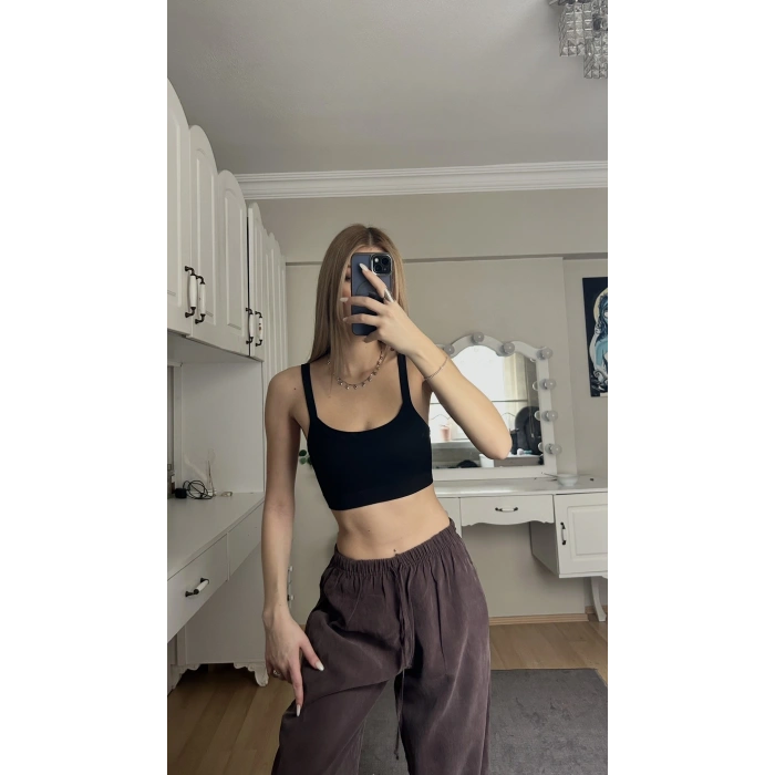 Siyah Kalın Askılı Büstiyer