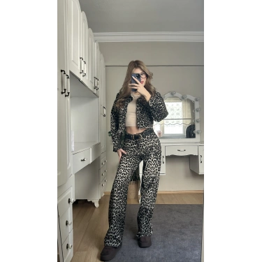 Leopar Palazzo Pantolon