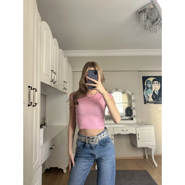 Beyaz Basic Crop Tshirt