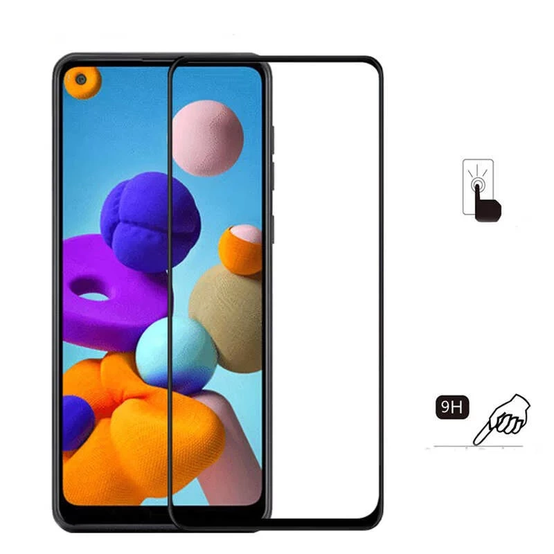 More TR Galaxy A21S Zore Kenarları Kırılmaya Dayanıklı Cam Ekran Koruyucu