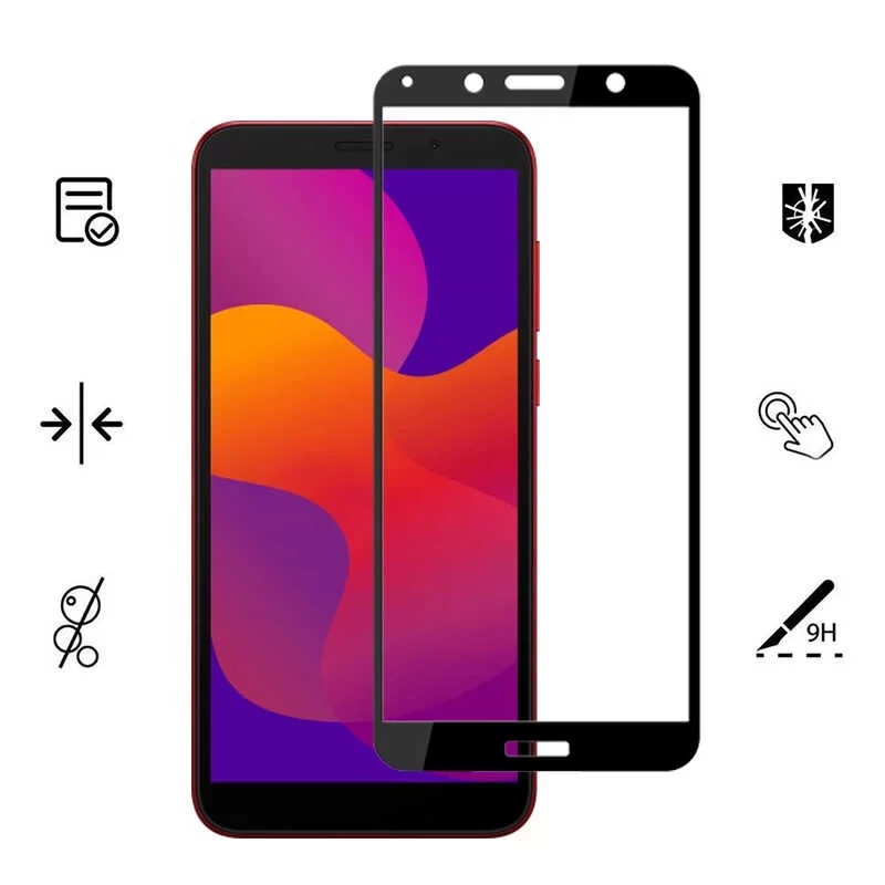 More TR Huawei Y5P Zore Kenarları Kırılmaya Dayanıklı Cam Ekran Koruyucu