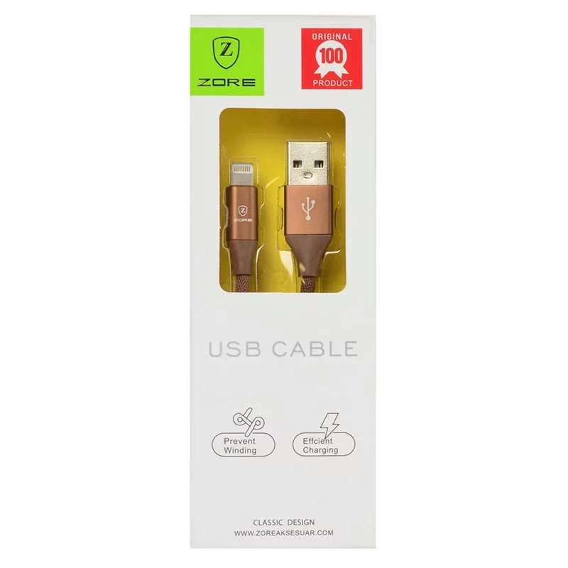 Zore Metal Uçlu Lightning Usb Kablo