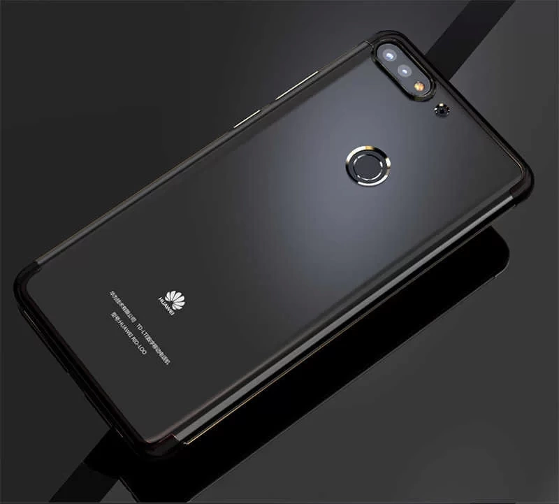 Huawei Y7 2018 Kılıf Zore Dört Köşeli Lazer Silikon Kapak