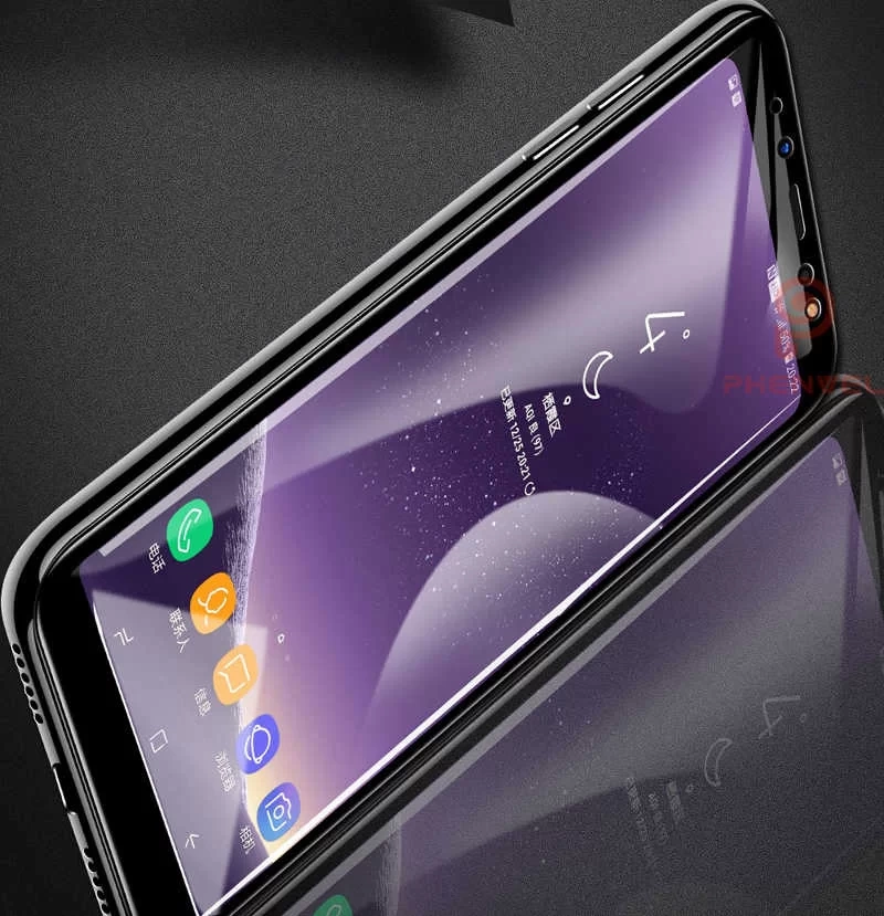 Galaxy A8 2018 Zore Kenarları Kırılmaya Dayanıklı Cam Ekran Koruyucu