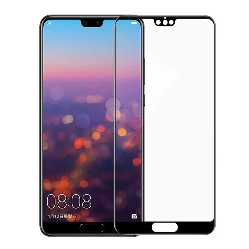 Huawei P20 Pro Zore Kenarları Kırılmaya Dayanıklı Cam Ekran Koruyucu