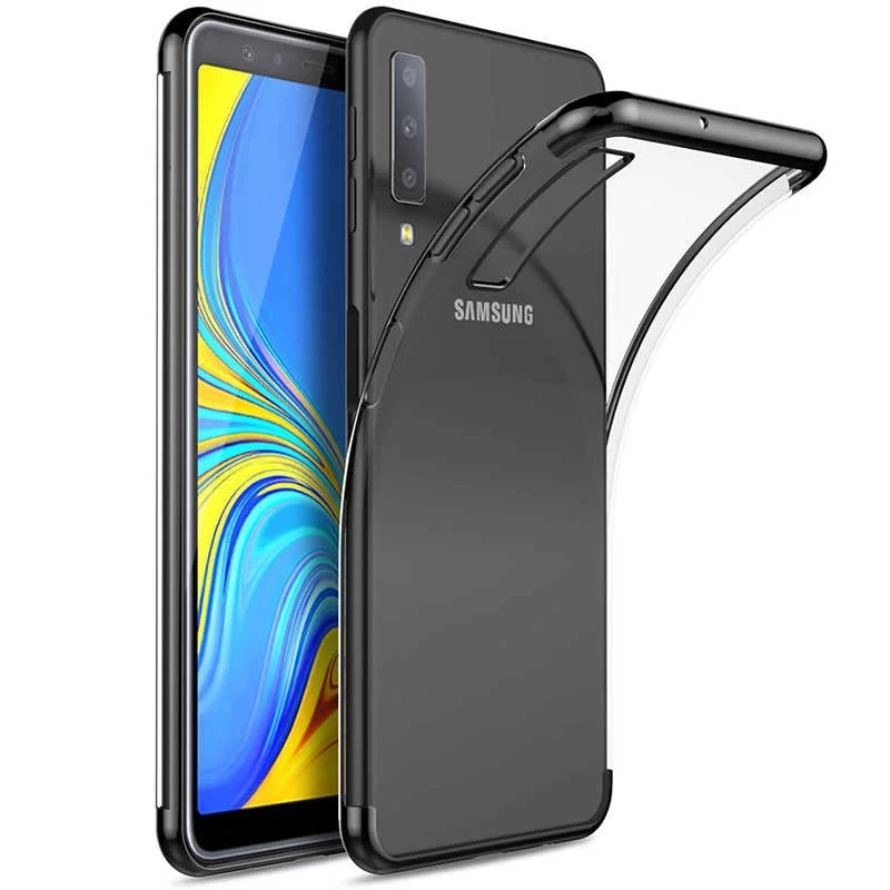 Galaxy A7 2018 Kılıf Zore Dört Köşeli Lazer Silikon Kapak