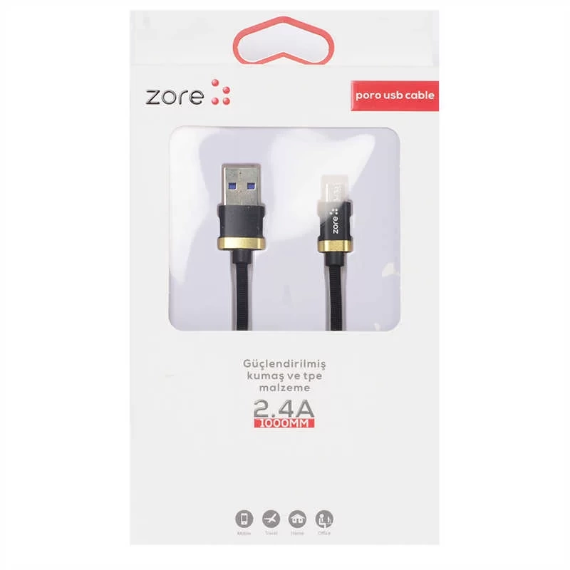 Zore Poro Micro Usb Kablo 1M