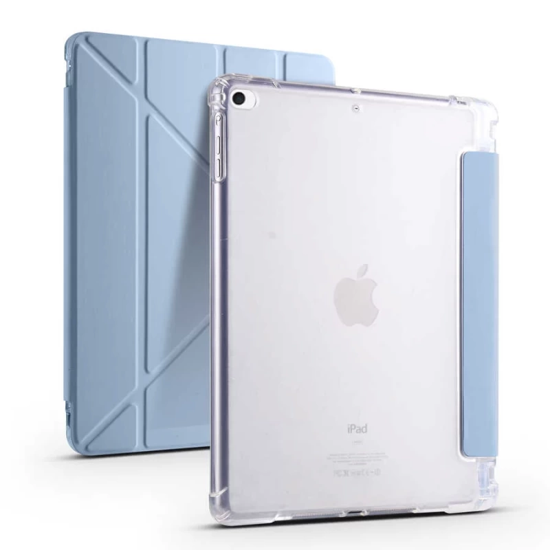 More TR Apple iPad 9.7 2018 (6.Nesil) Kılıf Zore Tri Folding Kalem Bölmeli Standlı Kılıf