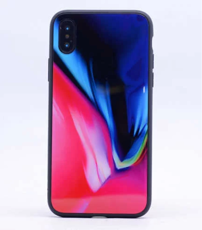 Apple iPhone X Kılıf Zore Ebruli Cam Kapak