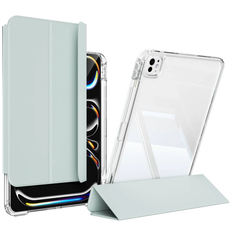 ​​Apple iPad Pro 13 2025 M5 Kılıf Magnetik Ayrılabilen Airbagli Zore Sliding Tablet Kılıfı
