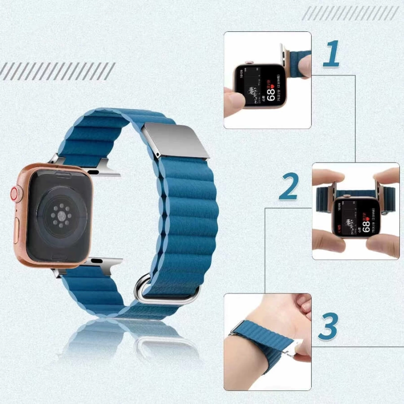 ​​​Apple Watch 38mm KRD-78 PU Deri Kordon Strap Kayış