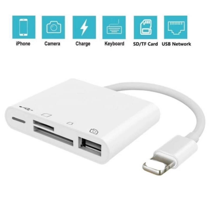 4in1 İPhone,İPad Lightning To Tf,Sd Card Usb Kamera Adaptörü NK108L