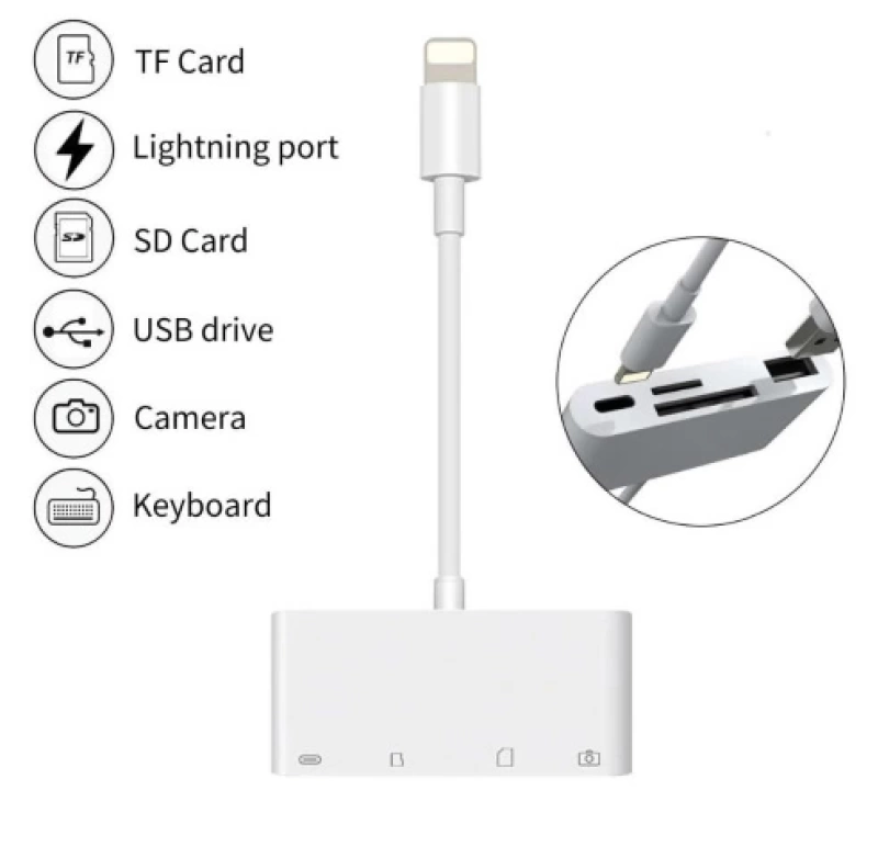 4in1 İPhone,İPad Lightning To Tf,Sd Card Usb Kamera Adaptörü NK108L