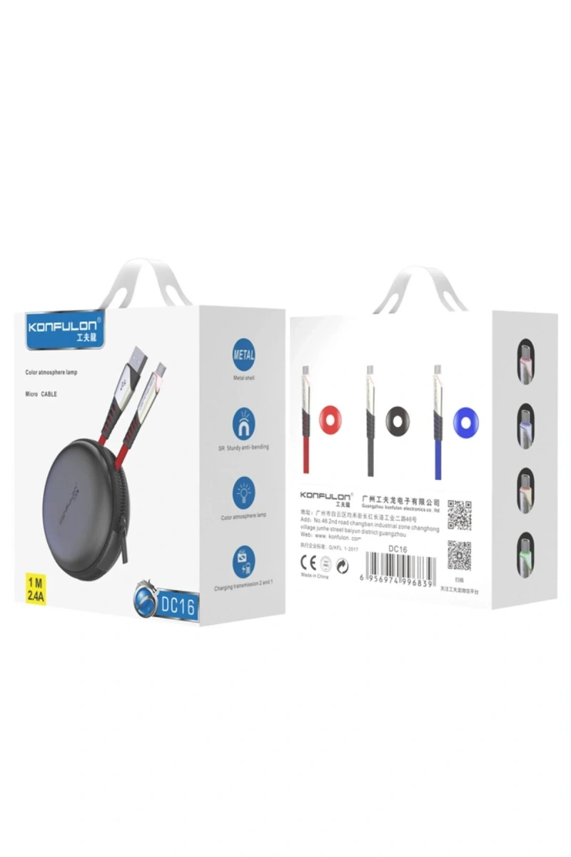 RDBYDN DC16 Micro USB Kablo 1M 2.4A (143536) - Kırmızı