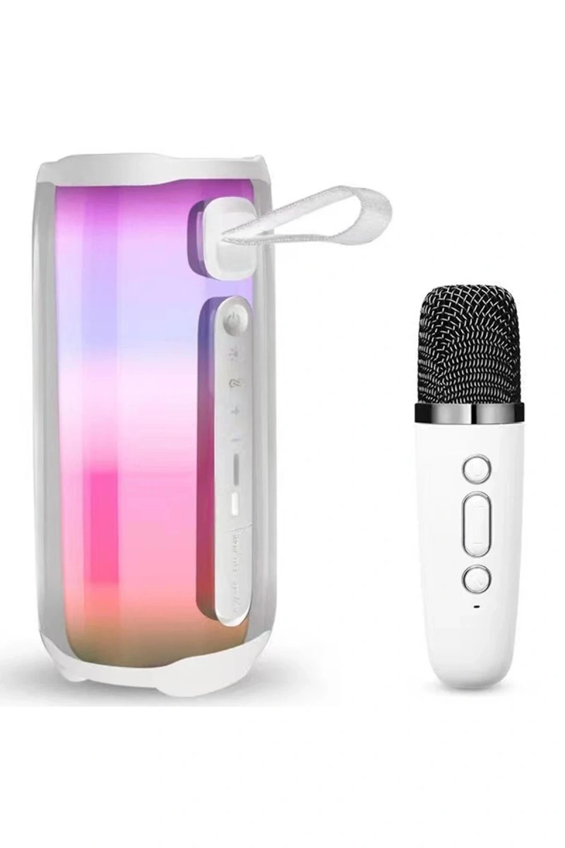 1615534747 Pluse 5 Mikrofonlu RGB Kablosuz Hoparlör (183455) - Beyaz