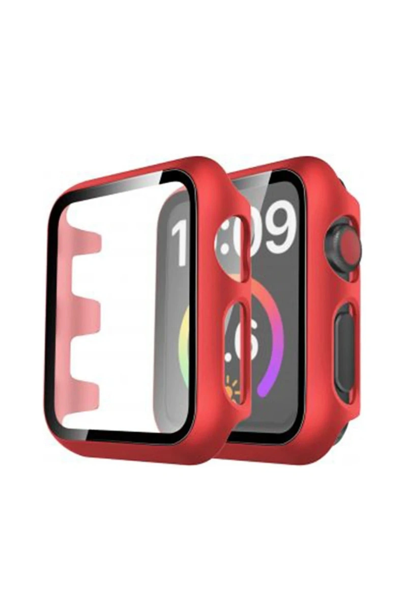 MSA Apple Watch 42mm Camlı Kasa Ekran Koruyucu - Kırmızı