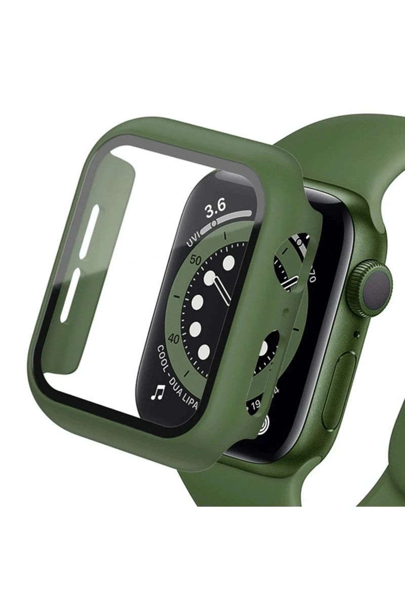 RDBYDN Apple Watch 40mm Camlı Kasa Ekran Koruyucu - (113405) Koyu Yeşil