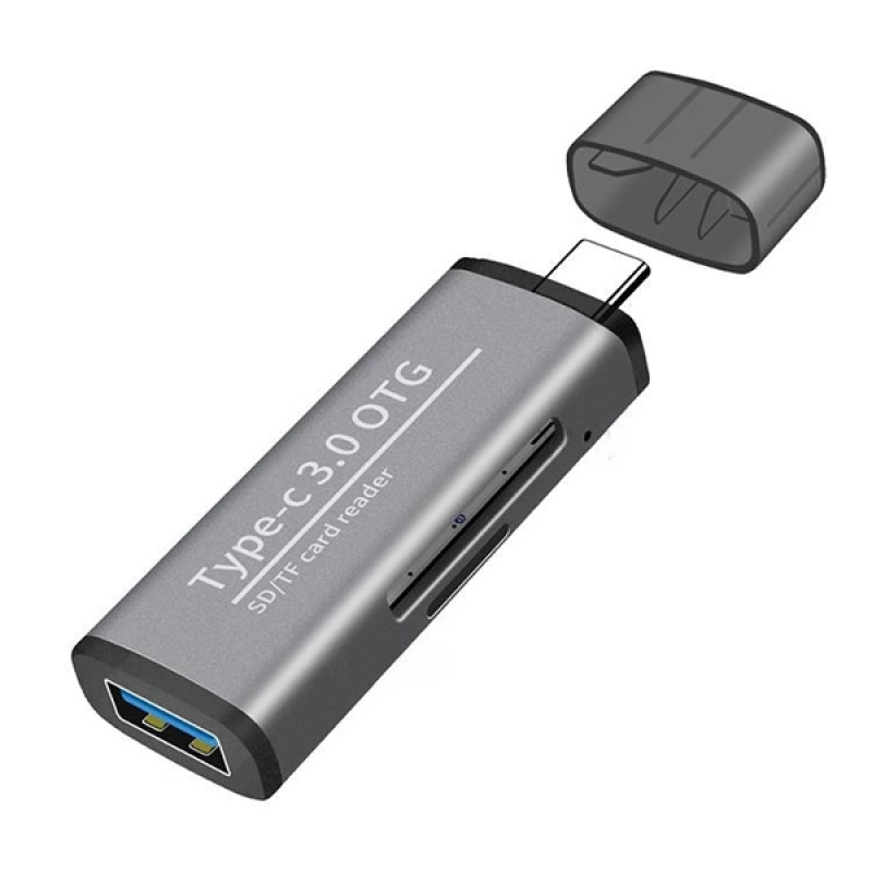 ADS-103 USB TYPE C 3.0 Hızlı Card Reader SD-TF Hafıza Kart Okuyucu