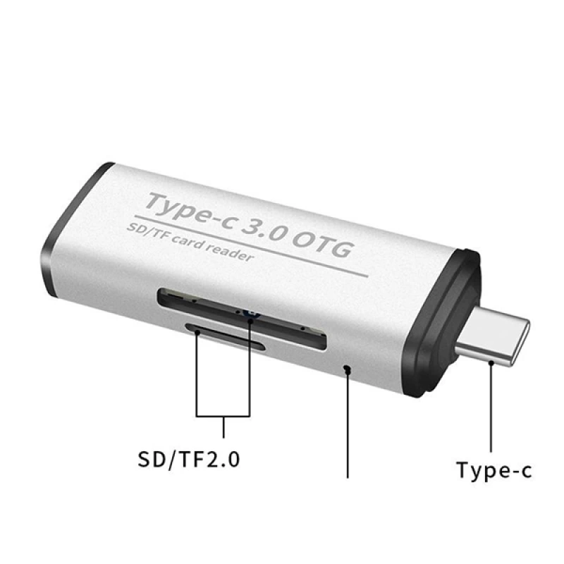 ADS-103 USB TYPE C 3.0 Hızlı Card Reader SD-TF Hafıza Kart Okuyucu