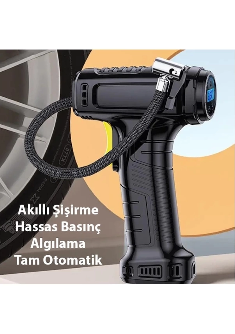 Ally 120W Kablosuz Basınç Göstergeli Mini Hava Pompası Kompresör