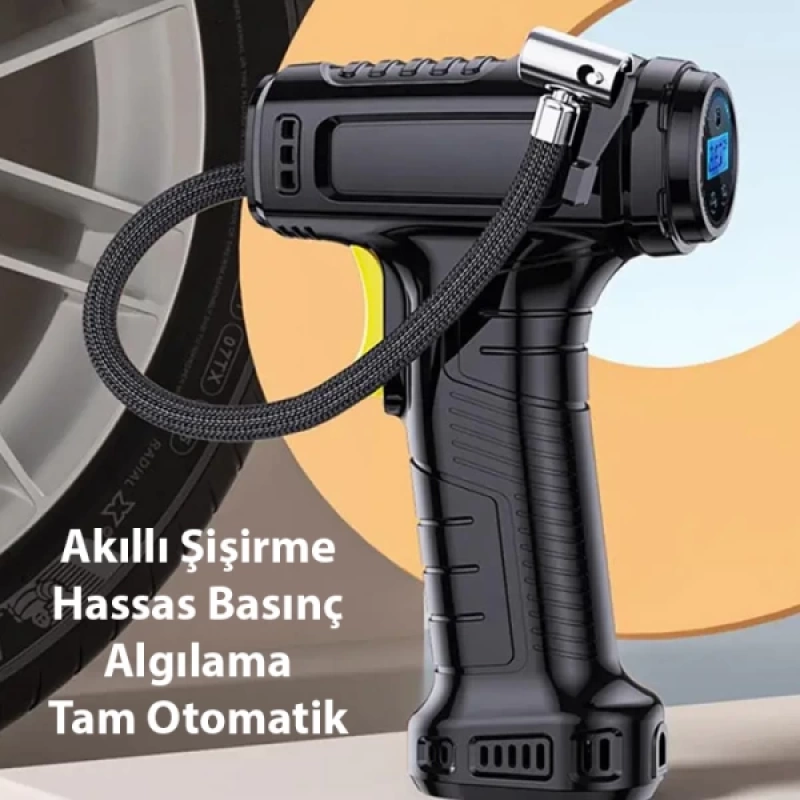 ALLY 120W Kablosuz Basınç Göstergeli Mini Hava Popmpası KompresörST-5007C