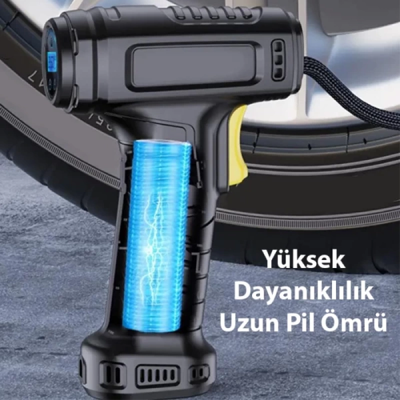 ALLY 120W Kablosuz Basınç Göstergeli Mini Hava Popmpası KompresörST-5007C