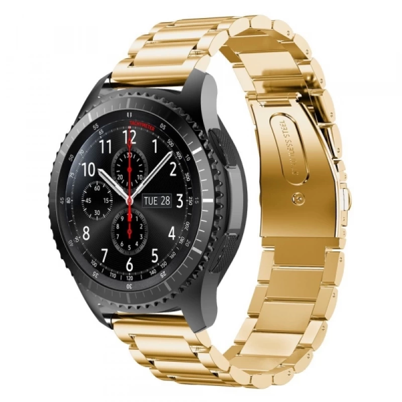 Ally 22mm Gear S3 Watch 4 46mm Paslanmaz Çelik 3 Bakla Kayış